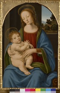マドンナと子供、1485-90 作： Lorenzo di Credi