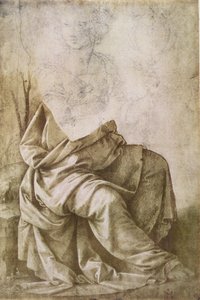 天文学を表現する人物の習作（ペン＆インク、ウォッシュ） 作： Lorenzo di Credi