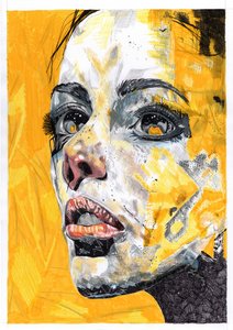 表現力豊かな黄色の肖像画 作： Loretta Van Der Westhuizen