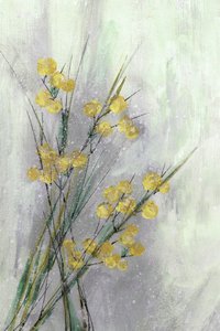 繊細な黄色の植物モチーフ