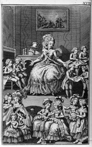 ルイ・ビネ（1744-1800）によるニコラ・エドメ・レスティフ・ド・ラ・ブルトンヌの著書『Les Parisiennes』、または『XL General Characters Taken in the Modern Moors, fit to serve a l