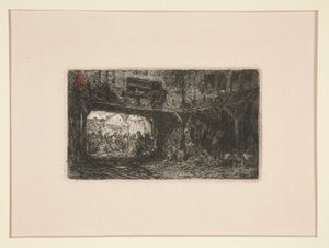 通路のある中庭 作： Louis Adolphe Hervier