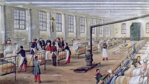 パリのヴァルドグレース軍事病院、1854年 作： Louis Amable Crapelet