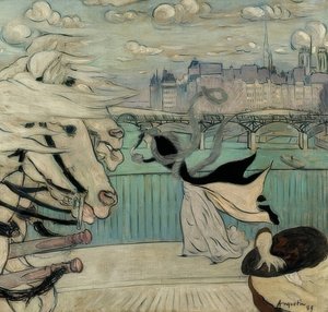 セーヌ橋の突風。 1889 作： Louis Anquetin