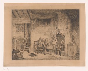 パブでの 16 世紀の衣装を着た会社 ル レシット オー キャバレー 作： Louis Antoine Carolus