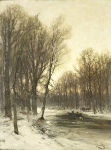 雪の森の午後の景色 作： Louis Apol