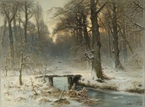 ハーグの森での1月の夜。 1875 作： Louis Apol