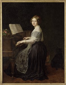 ソプラノ歌手ジェニー・リンド（1820-1887）の肖像』アッシャー、ルイ（1804-1878）作。油彩・キャンバス 作： Louis Asher
