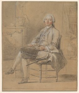 スナッフボックスを持った着席男c。 1750-1760。 作： Louis Aubert