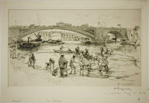 ポン・サリーにて 作： Louis Auguste Lepère