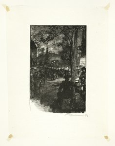 モンマルトル大通り、夕方、『セーヌ河と大通りの長い道』より15枚目 作： Louis Auguste Lepère