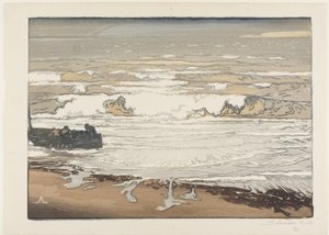 砕ける波、9月の潮 作： Louis Auguste Lepère