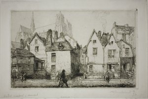 古い家並み、アミアン 作： Louis Auguste Lepère