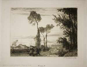 市場からの帰還 作： Louis Auguste Lepère