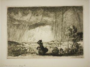 砂丘の嵐 作： Louis Auguste Lepère