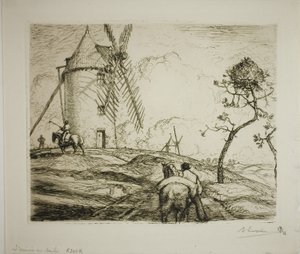 風車への到着 作： Louis Auguste Lepère