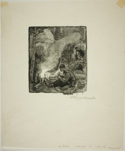 木こりたちの食事 作： Louis Auguste Lepère