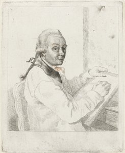 アーティストのヨハネス・ヤンソンの肖像画、ドローイング 作： Louis Bernard Coclers
