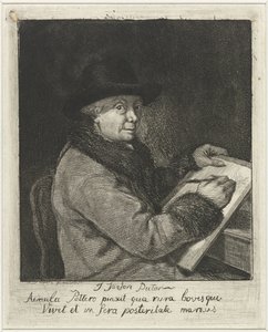 アーティストのヨハネス・ヤンソンの肖像画、ドローイング 作： Louis Bernard Coclers
