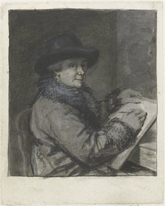 アーティストのヨハネス・ヤンソンの肖像画、ドローイング 作： Louis Bernard Coclers