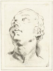 頭を上げて視線を上に向けた学習シート 作： Louis Bernard Coclers