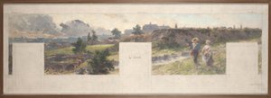 バニョレ市庁舎のスケッチ：バニョレ周辺の風景。ロウェスト-シャロンヌ-レ・リラ、1893年（油彩・カンヴァス）