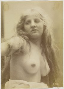 裸の女性モデルの研究、正面から見たバスト 作： Louis Bonnard