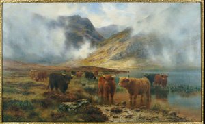 トレアクラン湖、グレンコー、モーニングミスト、1907年 作： Louis Bosworth Hurt
