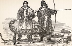 Smeeton-Tilly（Burne Smeeton（fl.1840-60）とAuguste Tilly（d.1898））によって彫刻された、Victor MeignanによるパリからPekinまでのシベリアの雪を越えたPekinまでのロシアのブリヤート共和国出身のBuryats、publ 作： Louis Breton