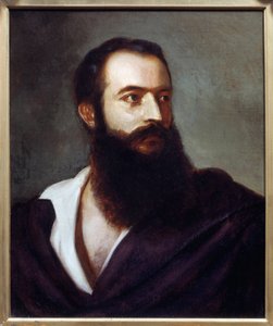 1858 年 1 月 14 日のナポレオン 3 世攻撃の加害者、フェリーチェ オルシーニ (1819 - 1858) の肖像画。 Louis Bucheister (? -1881)、イタリアの絵画。 キャンバスに油彩。 薄暗い: 0,47 x 0,38m。 パリ、カルナヴァレ美術館