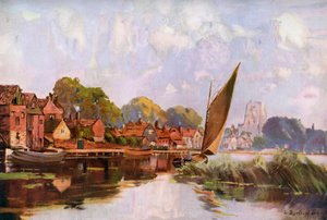 Beccles、サフォーク、1924-1926年の川で。 作： Louis Burleigh Bruhl