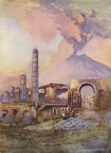 ポンペイ、ベスビオ、遠くに 作： Louis Burleigh Bruhl