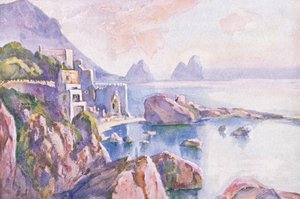 1930年頃、ハチンソン＆ソンが発行した、ハチンソンの絵のようなヨーロッパのカプリ島 作： Louis Burleigh Bruhl
