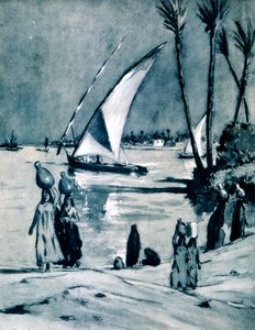 エジプト、カイロ、ナイル川から水を運ぶ1928 作： Louis Cabanes