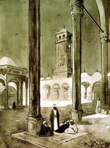 ムハンマドアリモスクへの入り口、カイロ、エジプト、1928 作： Louis Cabanes