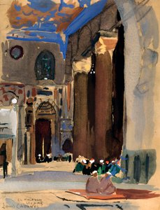 スルタンカラウンモスクの内部、カイロ、エジプト、1928 作： Louis Cabanes