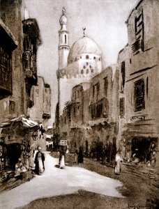 日光の古い通り、カイロ、エジプト、1928 作： Louis Cabanes