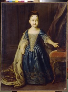 ロシアのナタリア・ペトロヴナ大公妃 (1708-1728) の肖像画。 ピエール 1 世ル グラン (1672-1725) とカトリーヌ 1 世 (1684-1727) の長女。 Louis Caravaque (1684-1754) の絵画、キャンバスに油彩