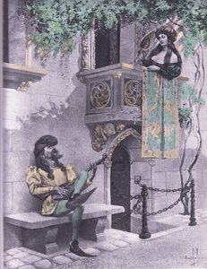 ボッカチオの『デカメロン』の挿絵「愚かな恋人」（Navarre Society出版）1930年代（リトグラフ）。 作： Louis Chalon
