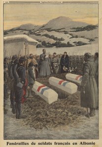 第一次世界大戦、セルビア撤退時にアルバニアで戦死したフランス兵の葬儀