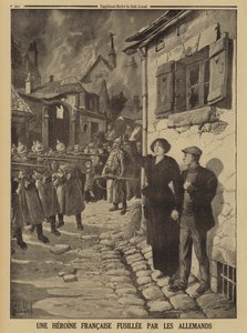 ドイツの戦争犯罪：フランスの村で銃殺された若い女性（第一次世界大戦
