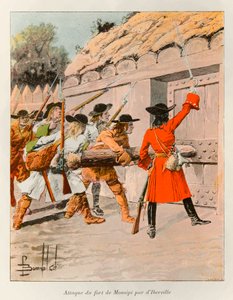 ボンブル・ルイ（1862 - 1927）；ピエール・ルモワン・ディベルヴィル（1661 - 1706）によるモンシピ要塞の攻撃（6月20日 作： Louis Charles Bombled