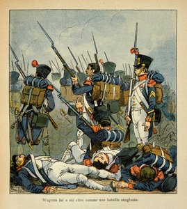 エマニュエル・ド・ラス・カース伯爵（1766-1842）の著書『聖ヘレネの記念』からボンブル・ルイ（1862-1927）が描いたイラスト。ワグラムの戦いにおけるグロニャー、個人蔵 作： Louis Charles Bombled
