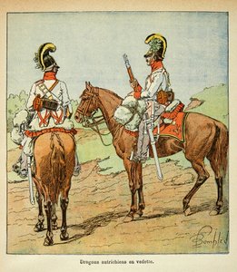 エマニュエル・ド・ラス・ケース伯爵（1766-1842）の著書『聖ヘレネの記念』からボンブル・ルイ（1862-1927）が描いたイラスト。オーストリア・ドラゴンズ特集、プライベート・コレクション 作： Louis Charles Bombled