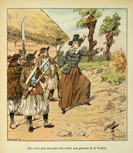 エマニュエル・ド・ラス・カース伯爵（1766-1842）の著書『聖ヘレネの記念』からボンブル・ルイ（1862-1927）が描いたイラスト。ヴァンデの戦争、個人蔵 作： Louis Charles Bombled