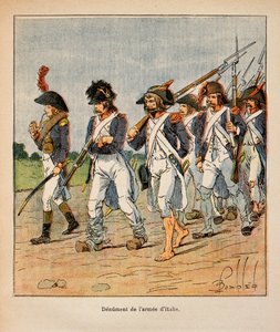 エマニュエル・ド・ラス・ケース伯爵（1766-1842）の著書『聖ヘレネの記念』からボンブル・ルイ（1862-1927）が描いたイラスト。イタリア国防軍のデニュエーション、個人蔵 作： Louis Charles Bombled