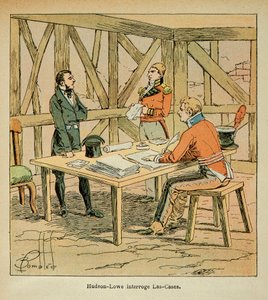 エマニュエル・ド・ラス・ケース伯爵（1766-1842）が描いたボンブル・ルイ（1862-1927）のイラスト。ハドソン・ロウ総督（1769-1844）の質問 ラス・ケース、個人蔵 作： Louis Charles Bombled