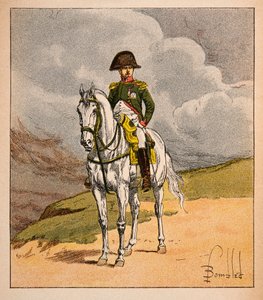 エマニュエル・ド・ラス・ケース伯爵（1766-1842）の著書「聖ヘレネの記念」に掲載されたボンブル・ルイ（1862-1927）のイラスト。皇帝ナポレオンの騎馬像1.er、個人蔵 作： Louis Charles Bombled