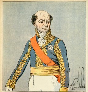 エマニュエル・ド・ラス・ケース伯爵（1766-1842）の著書『聖ヘレネの記念』に掲載されたボンブル・ルイ（1862-1927）のイラスト。カトリーヌ・ドミニク・ド・ペリニョン侯爵（1754-1818）の肖像 個人蔵 作： Louis Charles Bombled