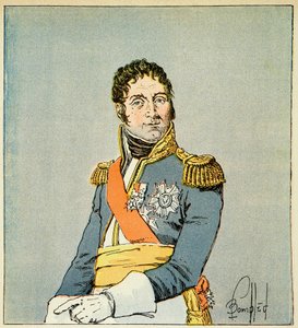 エマニュエル・ド・ラス・ケース伯爵（1766-1842）の著書『聖ヘレネの記念』に掲載されたボンブル・ルイ（1862-1927）のイラスト。リヴォリ公爵兼エスリング公爵であったアンドレ・マッセナ（1758-1817）の肖像、個人蔵 作： Louis Charles Bombled